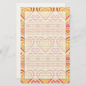 Valentijnsdag breipatroonpatroon briefpapier (Voorkant / Achterkant)