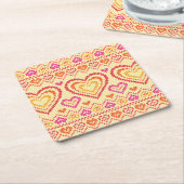 Valentijnsdag breipatroonpatroon kartonnen onderzetters (Schuin)