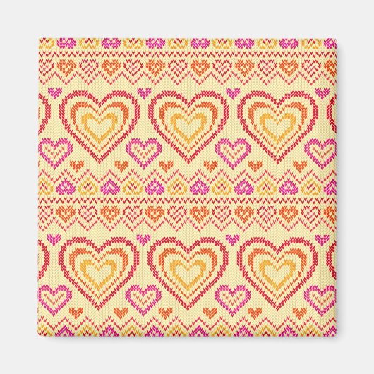 Valentijnsdag breipatroonpatroon magneet (Voorkant)