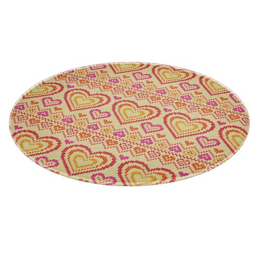 Valentijnsdag breipatroonpatroon snijplank (Hoek)