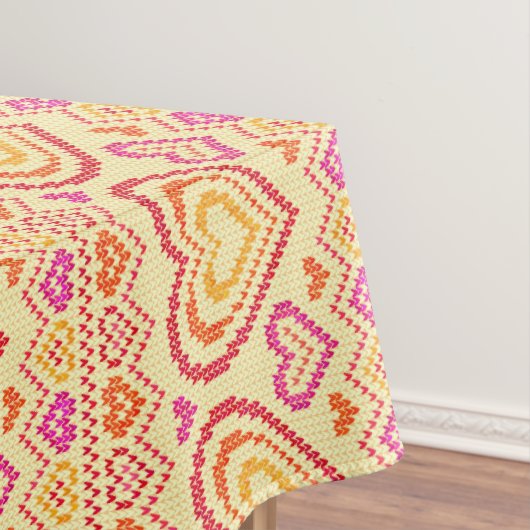 Valentijnsdag breipatroonpatroon tafelkleed (Voorbeeld)