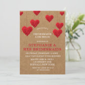 Valentijnsdag Bridesmaids Luncheon Kaart (Staand voorkant)