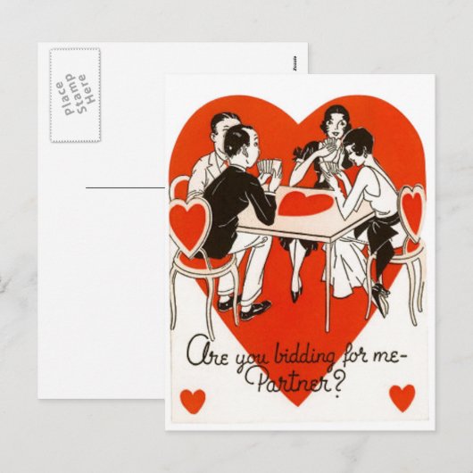 Valentijnsdag Bridge-game Feestdagenkaart (Voorkant / Achterkant)