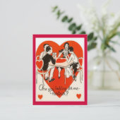 Valentijnsdag Bridge-game Kaart (Staand voorkant)