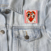 Valentijnsdag Bridge-game Vierkante Button 5,1 Cm (In situ)
