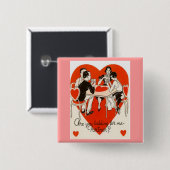 Valentijnsdag Bridge-game Vierkante Button 5,1 Cm (Voorkant /achterkant)