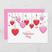 Valentijnsdag Briefkaart - Hartsnaren (Voorkant / Achterkant)