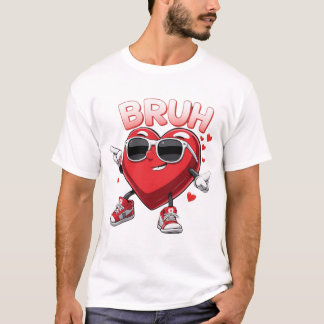 Valentijnsdag 'Bruh Heart', het seizoen van de lie T-shirt