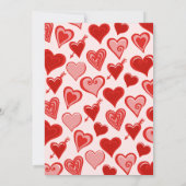 Valentijnsdag bruids douche uitnodiging Rood Roze (Achterkant)