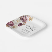 Valentijnsdag Bruidsboeket Bordeauxrood Herfst Bru Papieren Bordje (Gebogen)