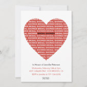 Valentijnsdag bruidsdouche uitnodigingen Rood Zwar (Voorkant)