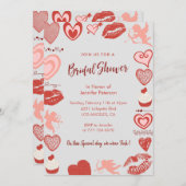 Valentijnsdag bruidsfeest Modern Grijs Rood Kaart (Voorkant / Achterkant)