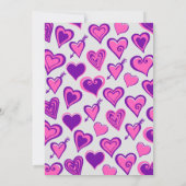 Valentijnsdag bruidsfeest uitnodiging Hartjes cute (Achterkant)