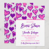 Valentijnsdag bruidsfeest uitnodiging Hartjes cute (Voorkant / Achterkant)