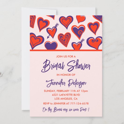 Valentijnsdag bruidsfeest uitnodiging Liefje (Voorkant)