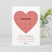Valentijnsdag bruidsfeest uitnodigingen Rood Zwart (Staand voorkant)