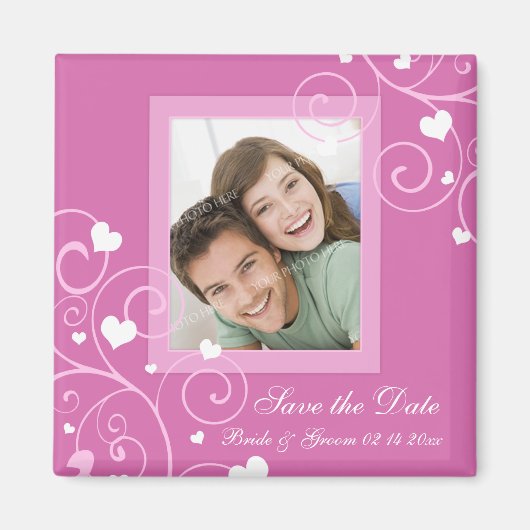 Valentijnsdag Bruiloft Bewaar de datum Fotomagneet Magneet (Voorkant)