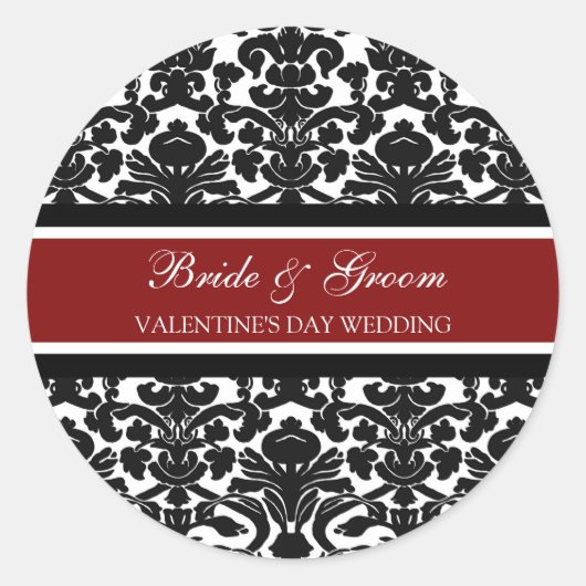 Valentijnsdag bruiloft bruid bruidegom envelop afd ronde sticker (Voorkant)