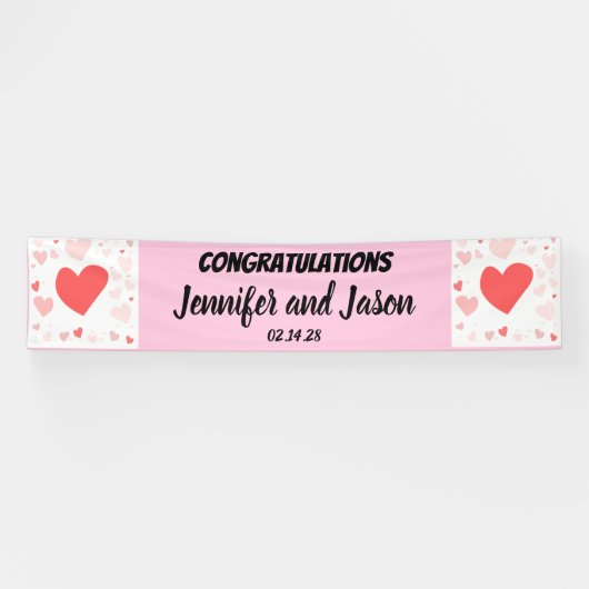 Valentijnsdag bruiloft felicitaties Banner (Horizontaal)