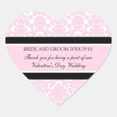 Valentijnsdag bruiloft gunst Labels roze Damask (Voorkant)