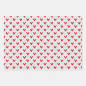 Valentijnsdag Bruiloft Rood Witte Glitter Harten Inpakpapier Vel (Voorkant 3)