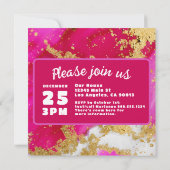 Valentijnsdag bruiloft Roze Rood en Goud Save The Date (Achterkant)