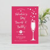 Valentijnsdag Brunch & Bubble Uitnodiging (Staand voorkant)