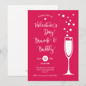Valentijnsdag Brunch & Bubble Uitnodiging (Voorkant / Achterkant)