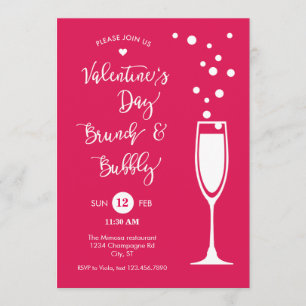 Valentijnsdag Brunch & Bubble Uitnodiging