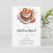 Valentijnsdag Brunch Ontbijtuitnodiging Kaart (Staand voorkant)