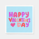 Valentijnsdag Bubble Letters Groovy Curvy Retro Servet (Voorkant)