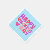 Valentijnsdag Bubble Letters Groovy Curvy Retro Servet (Hoek)