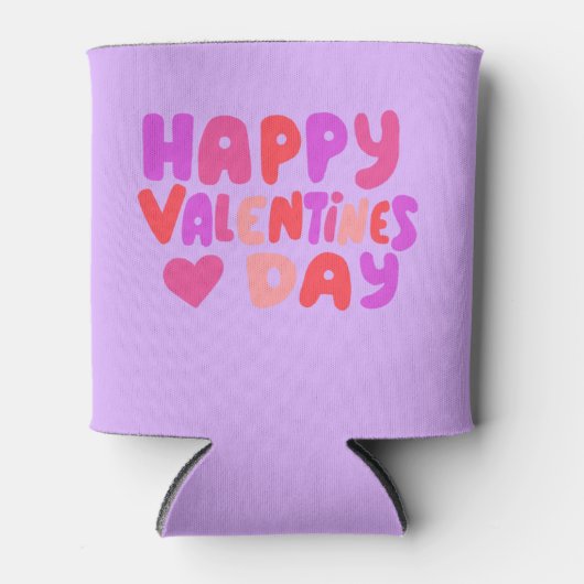 Valentijnsdag Bubble Letters Groovy Retro Modern Blikjeskoeler (Voorkant)