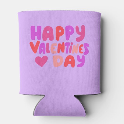 Valentijnsdag Bubble Letters Groovy Retro Modern Blikjeskoeler (Achterkant)