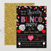 Valentijnsdag Bunco Party Invitation Kaart (Voorkant / Achterkant)