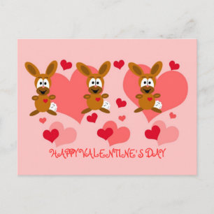 Valentijnsdag Bunnies-Briefkaart Feestdagenkaart