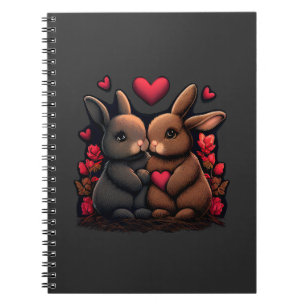 Valentijnsdag Bunny Bliss, Love Hearts and Rozen Notitieboek