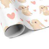 Valentijnsdag Bunny Cadeaupapier (Rol Hoek)