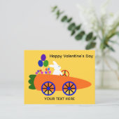 Valentijnsdag Bunny Carrot Car #2 Briefkaart (Staand voorkant)