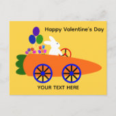 Valentijnsdag Bunny Carrot Car #2 Briefkaart (Voorkant)