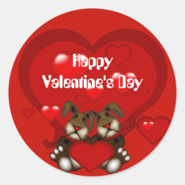 Valentijnsdag Bunny Couple Heart Small Sticker