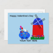 Valentijnsdag Bunny Egg Car #4 Briefkaart (Voorkant / Achterkant)