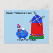 Valentijnsdag Bunny Egg Car #4 Briefkaart (Voorkant)