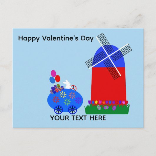 Valentijnsdag Bunny Egg Car #4 Briefkaart (Voorkant)