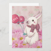 Valentijnsdag: Bunny & Flowers Kaart (Voorkant / Achterkant)