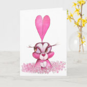 Valentijnsdag Bunny Liefde! Kaart (Gele Bloem)