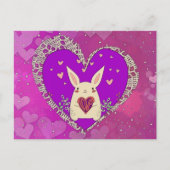 Valentijnsdag Bunny met Love Heart Briefkaart (Voorkant)