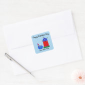 Valentijnsdag Bunny Riding Egg Car #4 Sticker (Envelop)