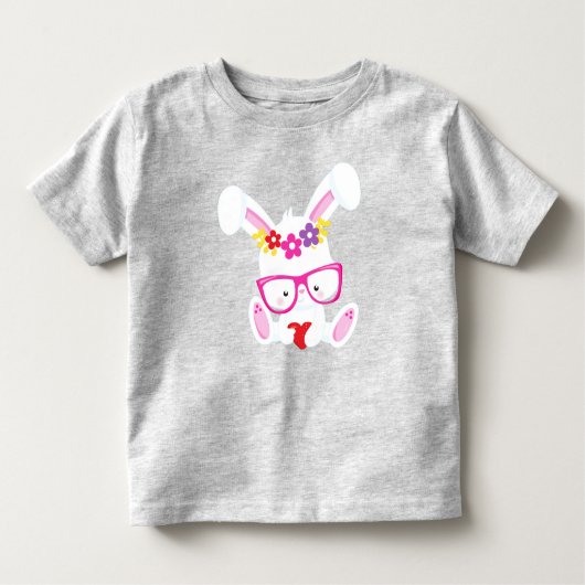 Valentijnsdag Bunny, Witte Bunny, Glazen, Hart Kinder Shirts (Voorkant)