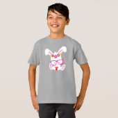 Valentijnsdag Bunny, Witte Bunny, Glazen, Hart T-shirt (Voorkant volledig)
